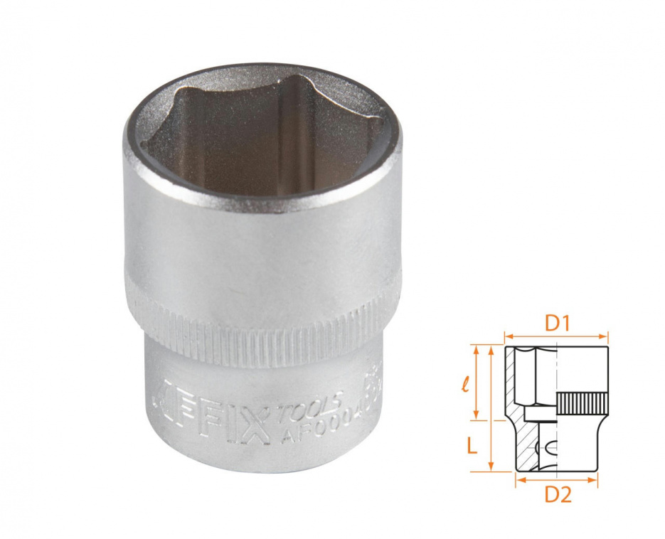 Головка торцевая стандартная шестигранная 1/2", 24 мм AFFIX AF00040024